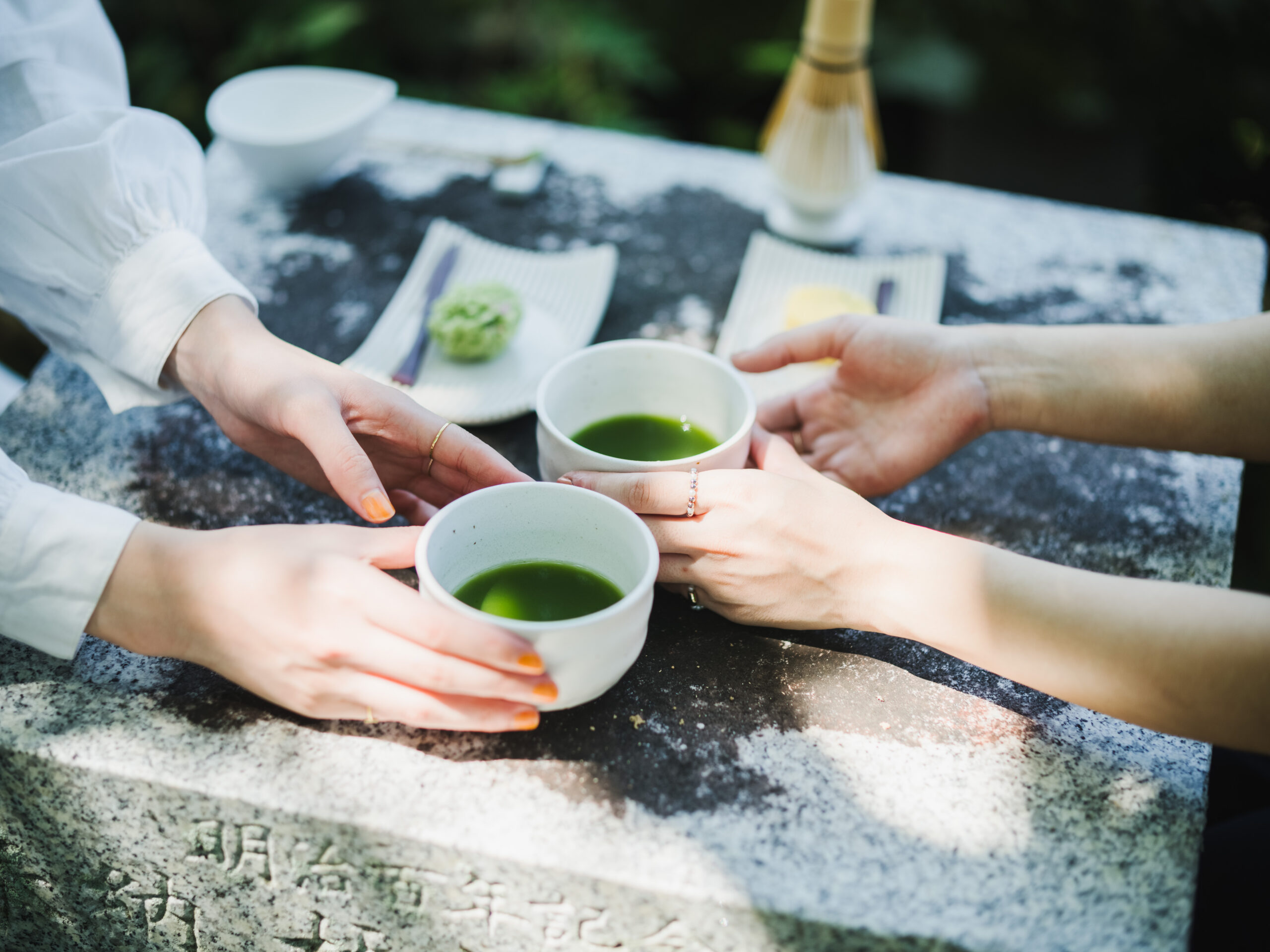 城下町でお茶を楽しむ